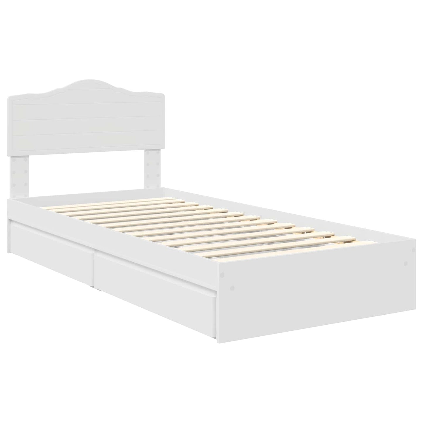 vidaXL Storage Bed with Headboard White 90 x 200 cm Engineered Wood