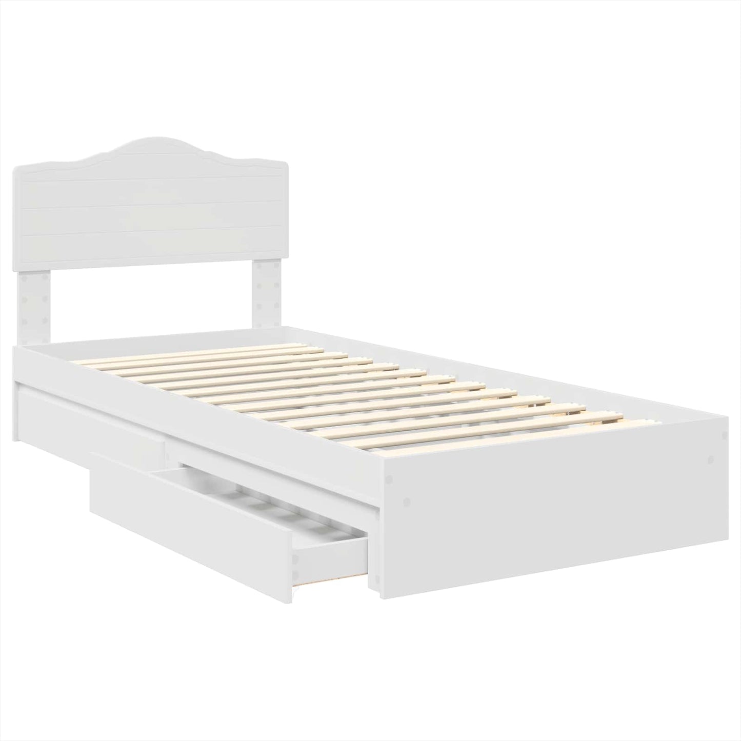 vidaXL Storage Bed with Headboard White 90 x 200 cm Engineered Wood
