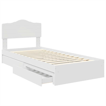 vidaXL Storage Bed with Headboard White 90 x 200 cm Engineered Wood