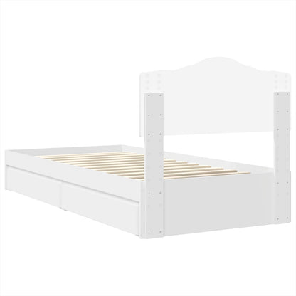 vidaXL Storage Bed with Headboard White 90 x 200 cm Engineered Wood