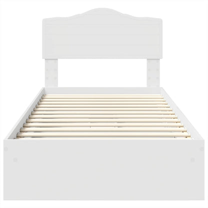 vidaXL Storage Bed with Headboard White 90 x 200 cm Engineered Wood