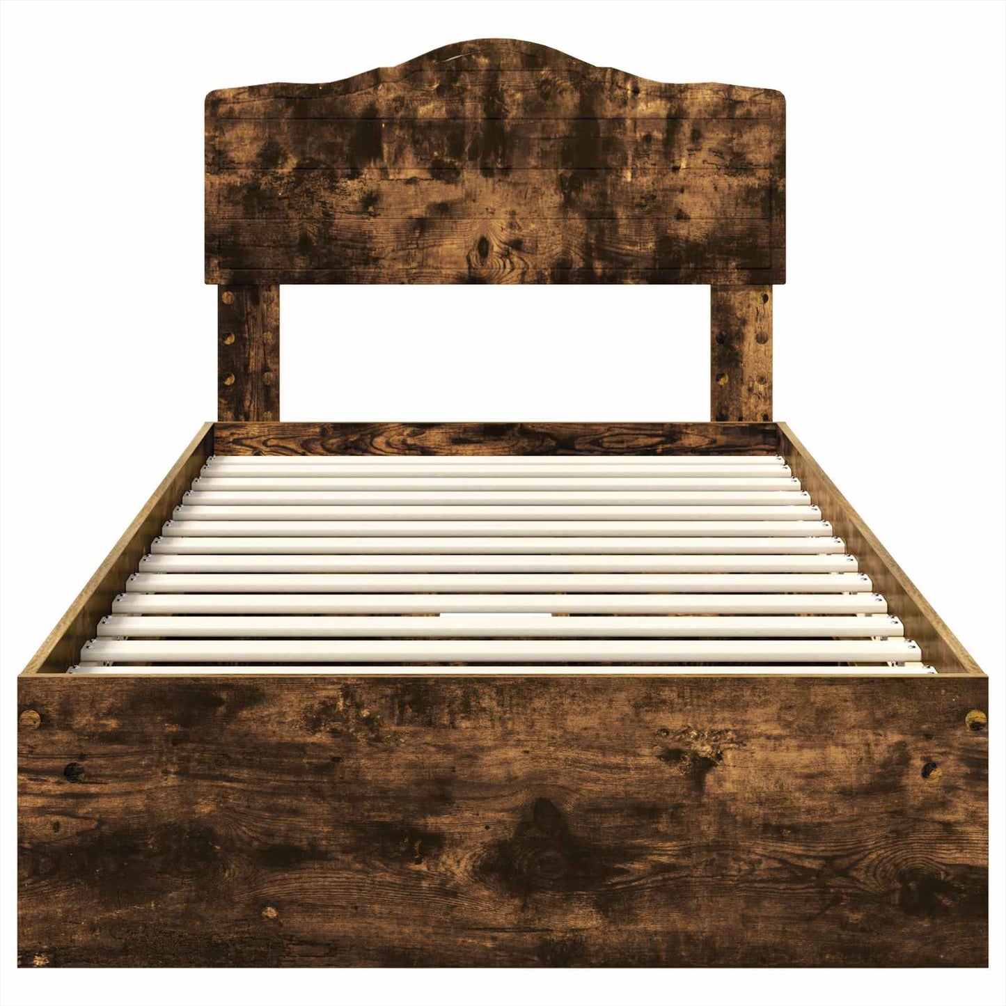 vidaXL Storage Bed with Drawer Smoked Oak 90 x 200 cm Engineered Wood