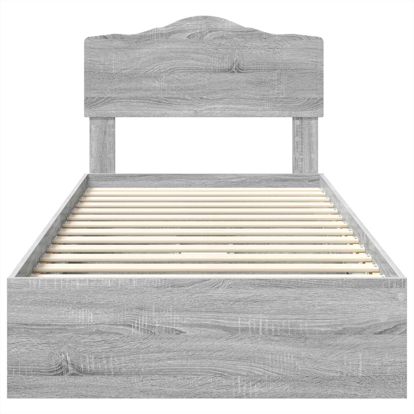 vidaXL Storage Bed with Drawer Grey Sonoma 90 x 200 cm Engineered Wood