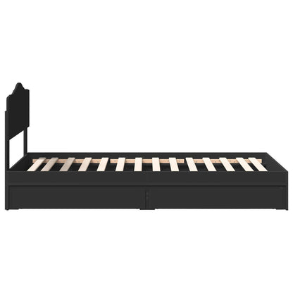 vidaXL Storage Bed with Headboard Black 90 x 190 cm Engineered Wood