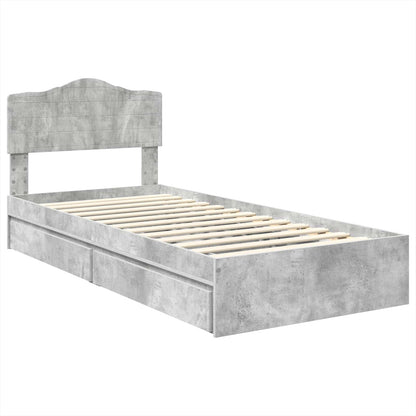 vidaXL Storage Bed Concrete Grey 90 x 190 cm Engineered Wood