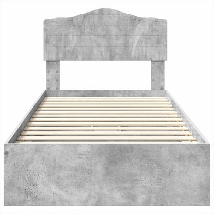 vidaXL Storage Bed Concrete Grey 90 x 190 cm Engineered Wood
