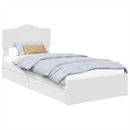 vidaXL Storage Bed with Headboard White 70 x 190 cm Engineered Wood