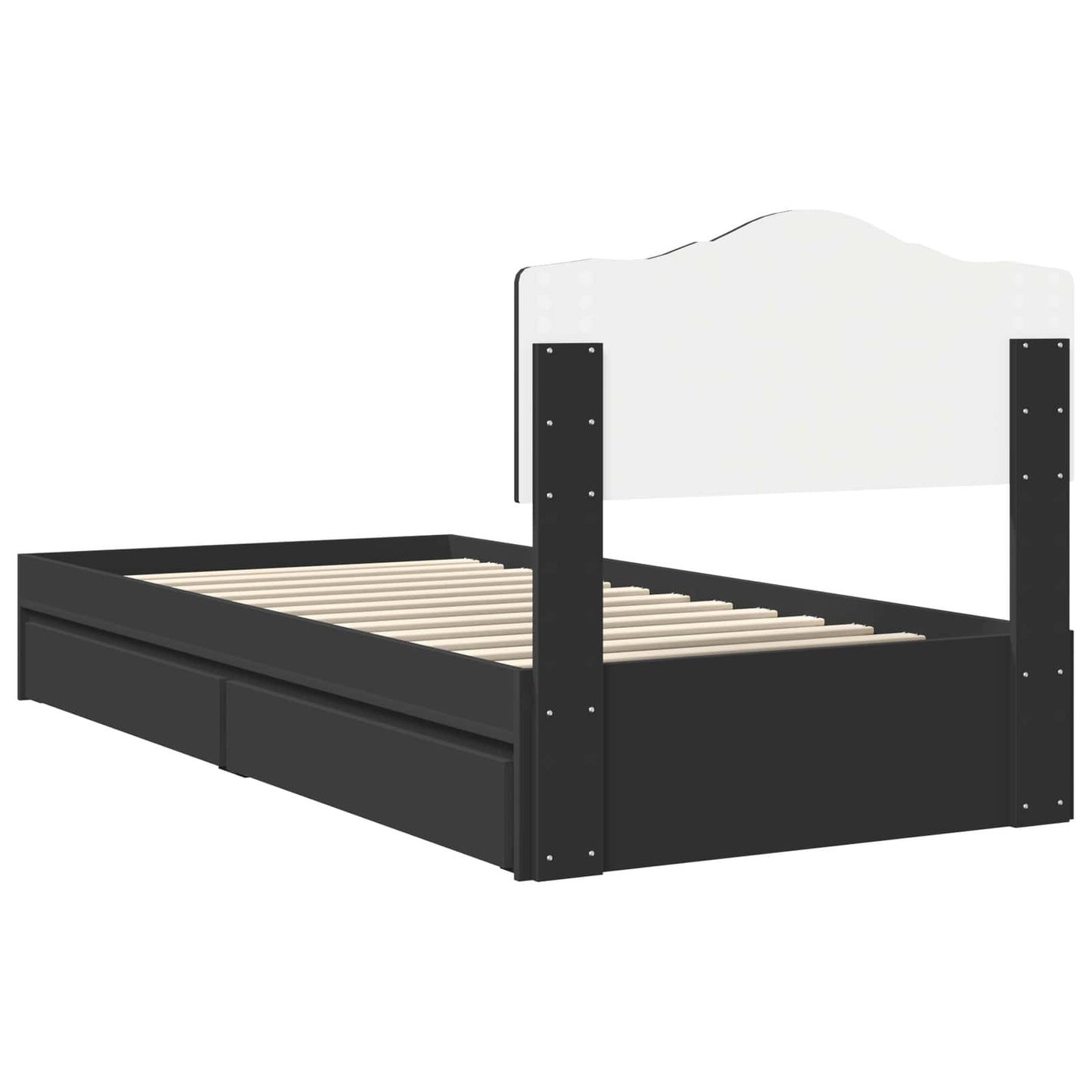 vidaXL Storage Bed with Headboard Black 70 x 190 cm Engineered Wood