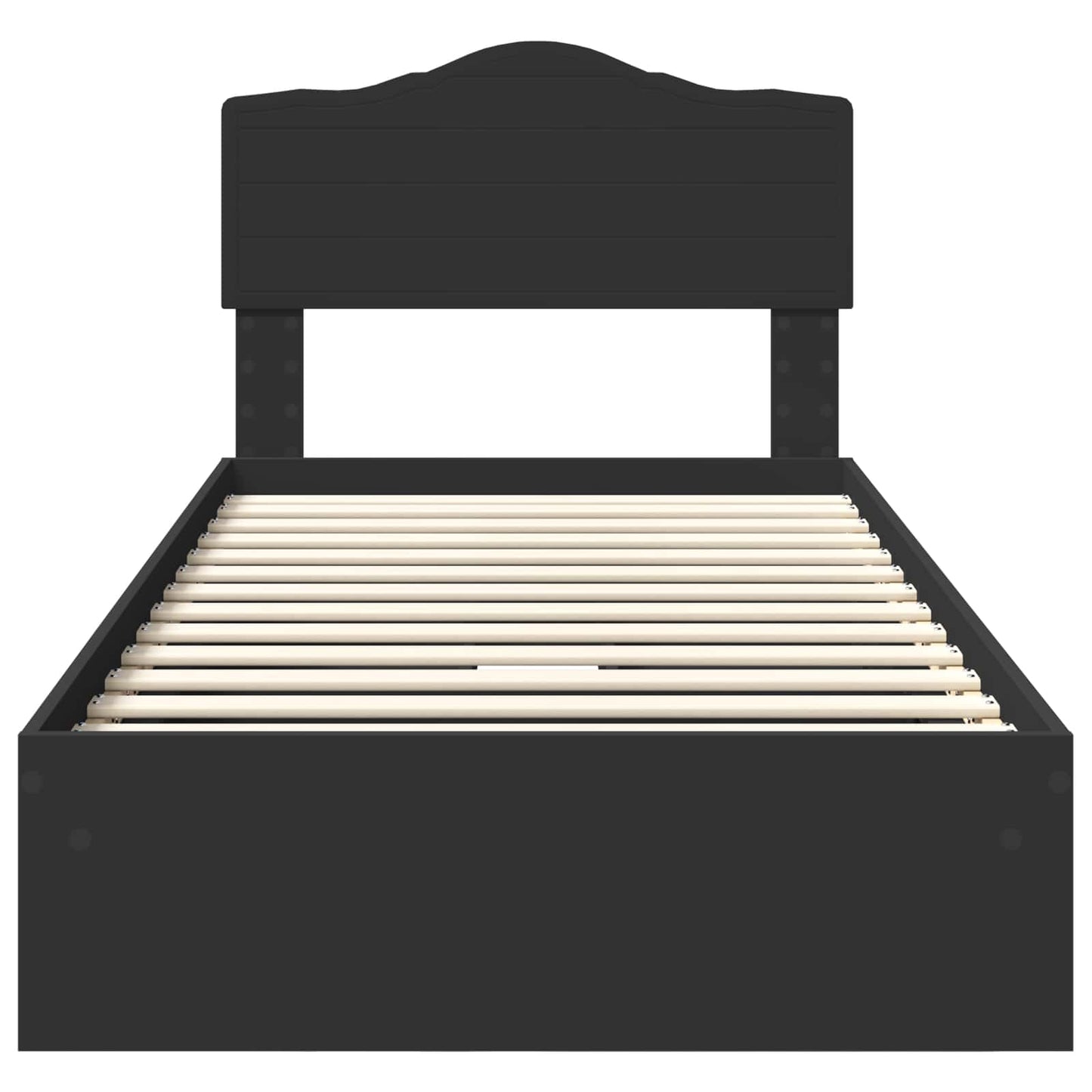 vidaXL Storage Bed with Headboard Black 70 x 190 cm Engineered Wood