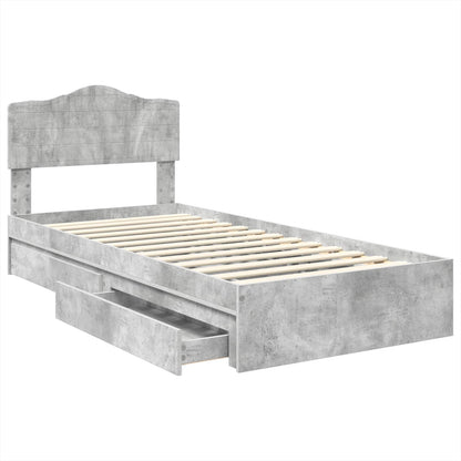vidaXL Storage Bed Concrete Grey 70 x 190 cm Engineered Wood