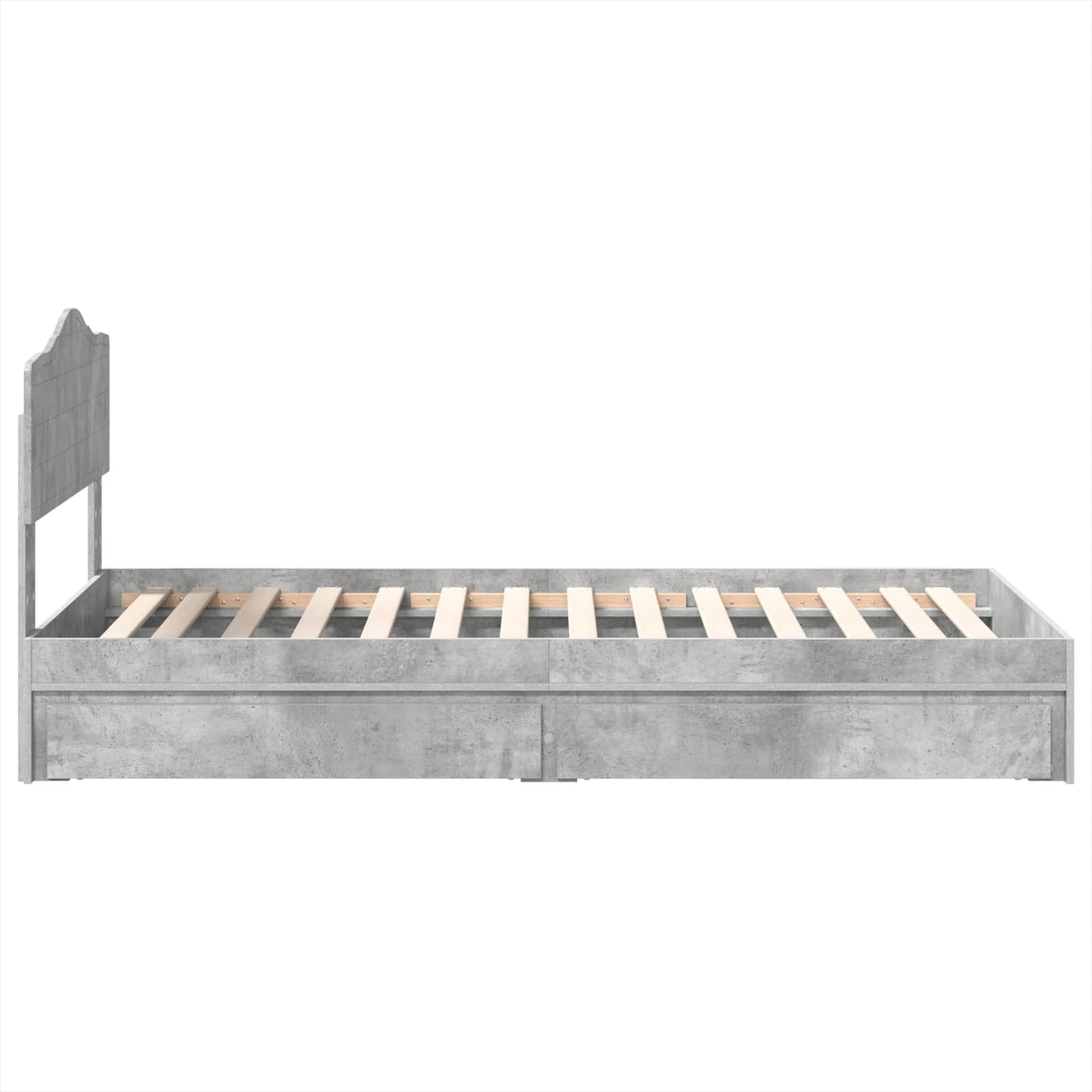 vidaXL Storage Bed Concrete Grey 70 x 190 cm Engineered Wood