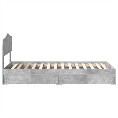 vidaXL Storage Bed Concrete Grey 70 x 190 cm Engineered Wood
