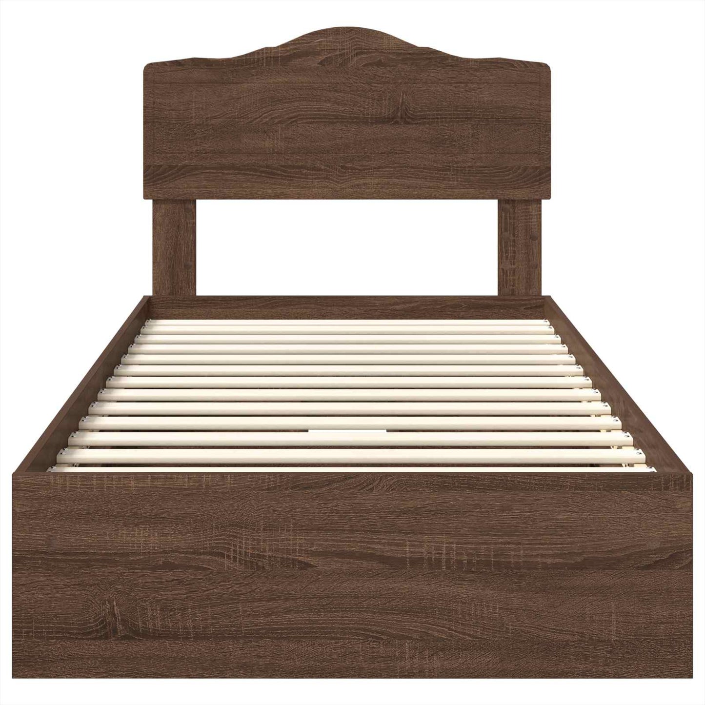 vidaXL Storage Bed with Drawer Brown Oak 70 x 190 cm Engineered Wood