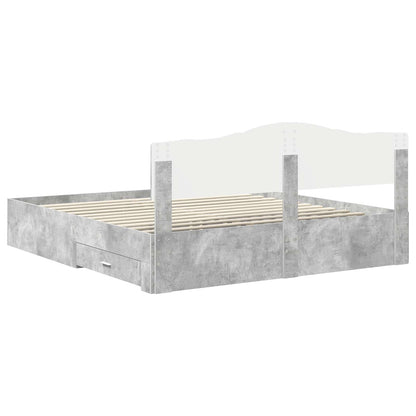 vidaXL Bed Frame Concrete Grey 200 x 200 cm Engineered Wood