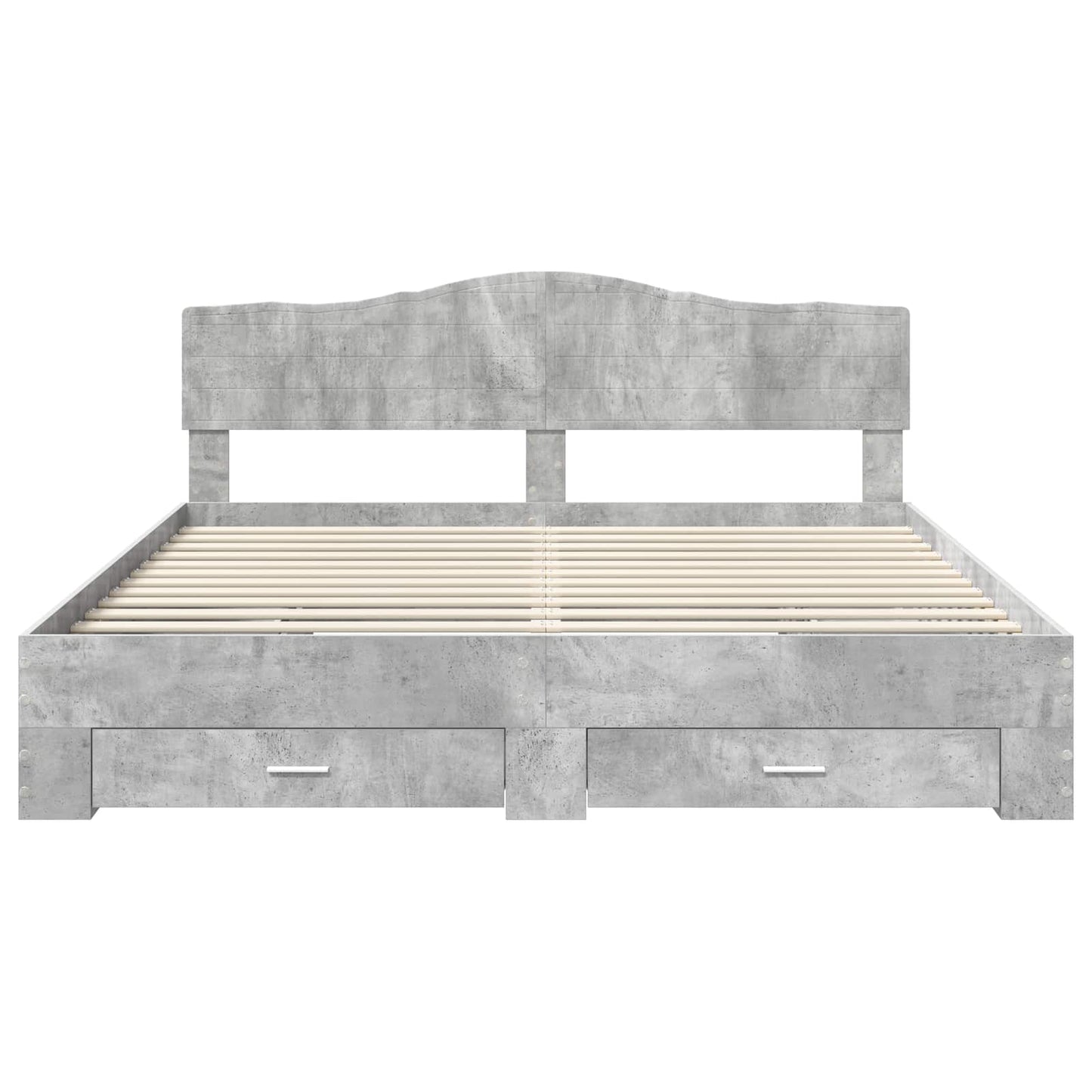 vidaXL Bed Frame Concrete Grey 200 x 200 cm Engineered Wood