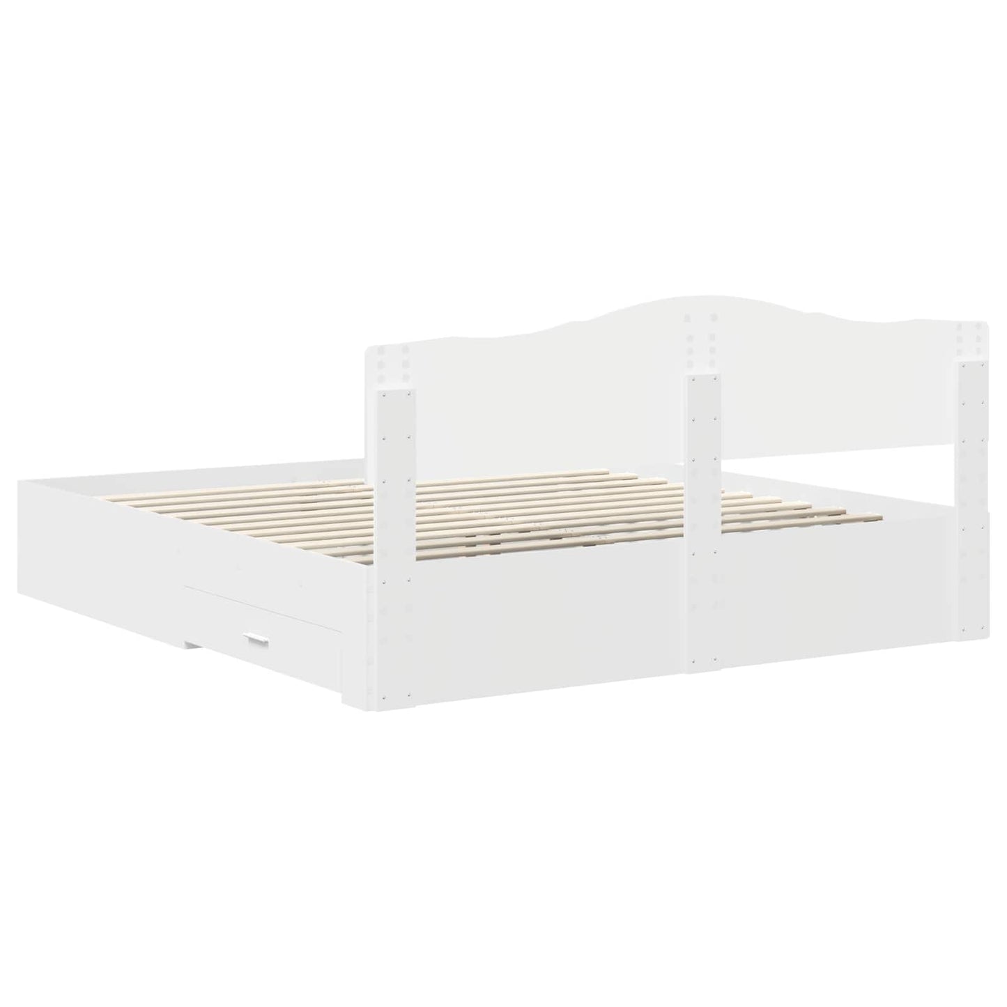 vidaXL Bed Frame with Headboard White 180 x 200 cm Engineered Wood