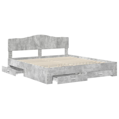 vidaXL Bed Frame Concrete Grey 180 x 200 cm Engineered Wood