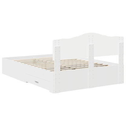 vidaXL Bed Frame with Headboard White 160 x 200 cm Engineered Wood