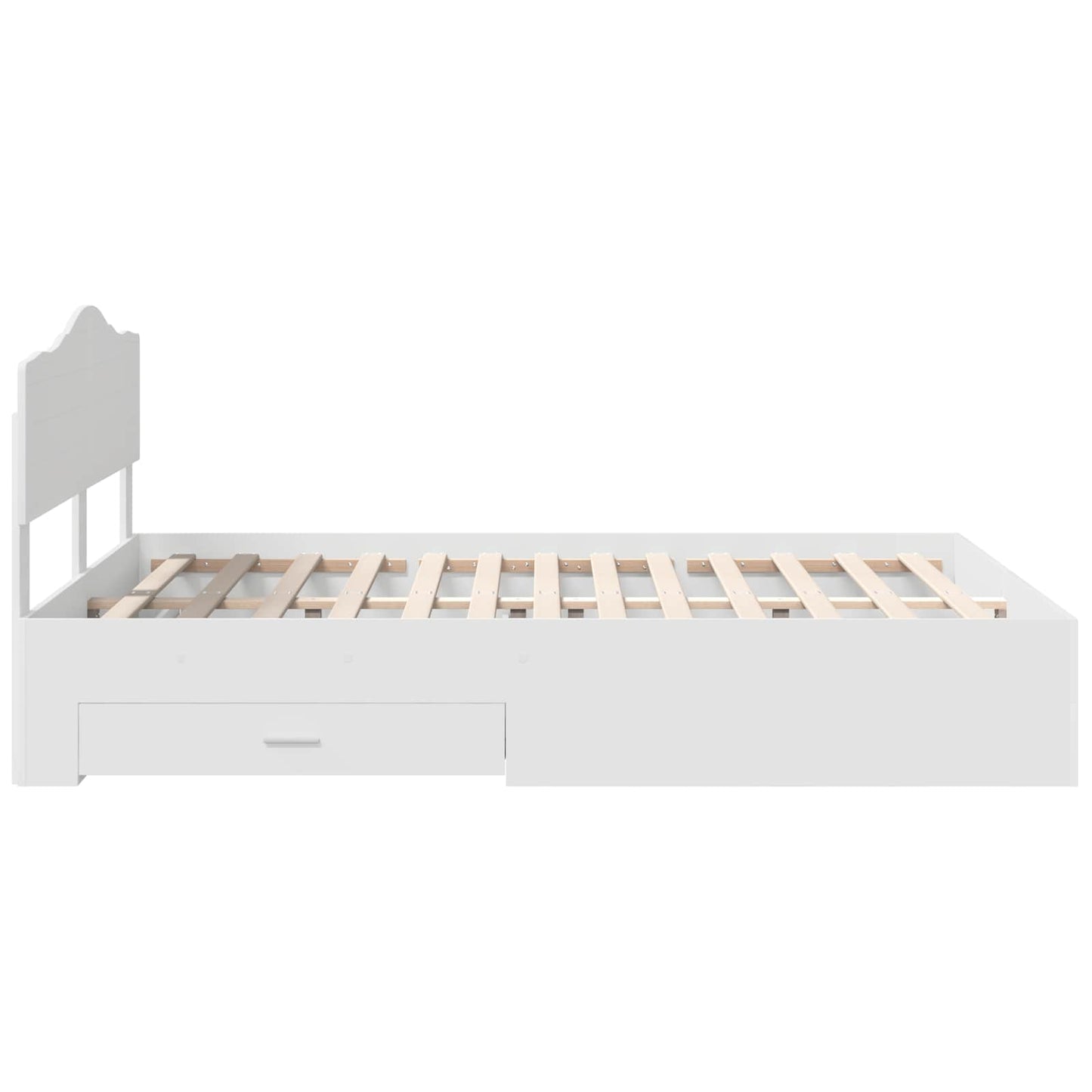 vidaXL Bed Frame with Headboard White 160 x 200 cm Engineered Wood