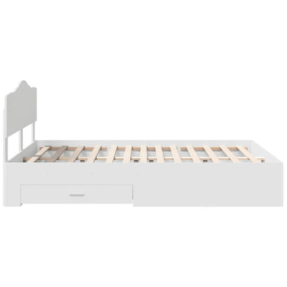 vidaXL Bed Frame with Headboard White 160 x 200 cm Engineered Wood
