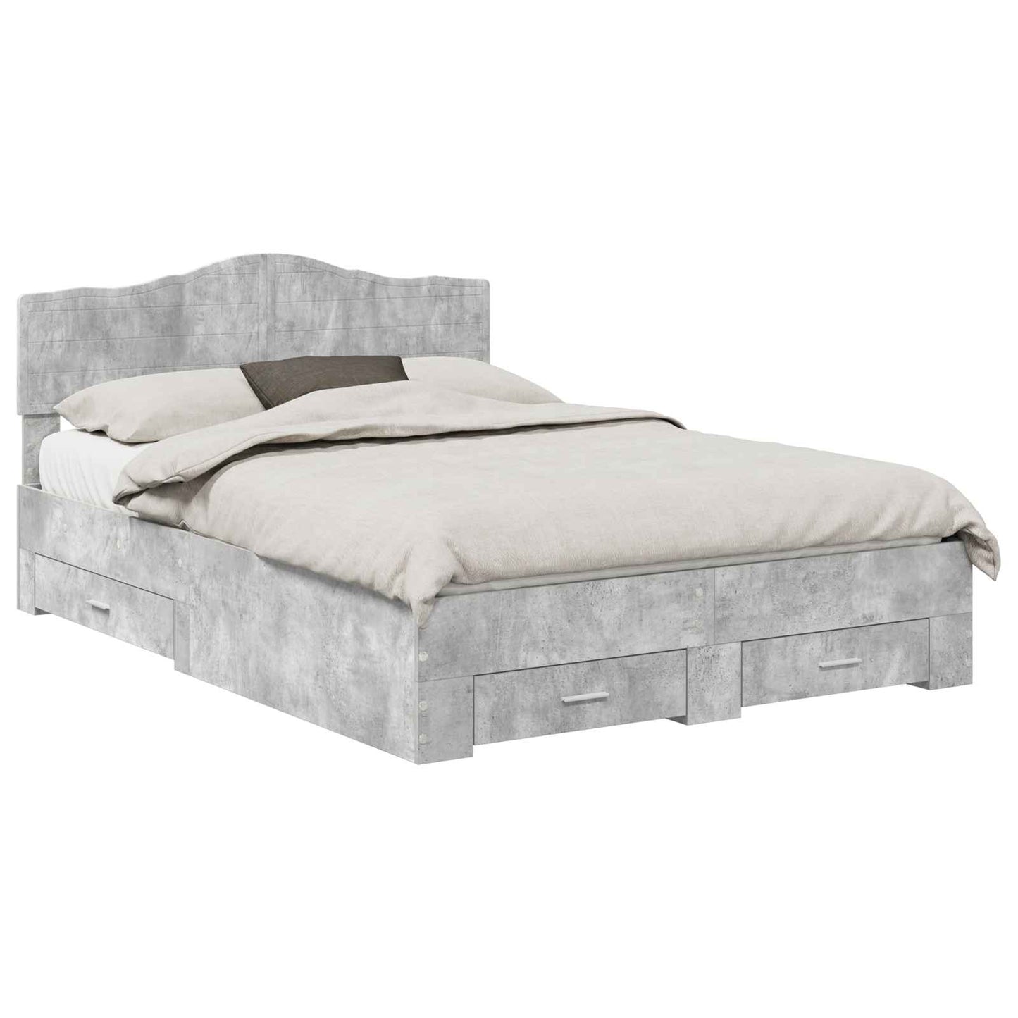 vidaXL Bed Frame Concrete Grey 160 x 200 cm Engineered Wood