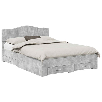 vidaXL Bed Frame Concrete Grey 160 x 200 cm Engineered Wood