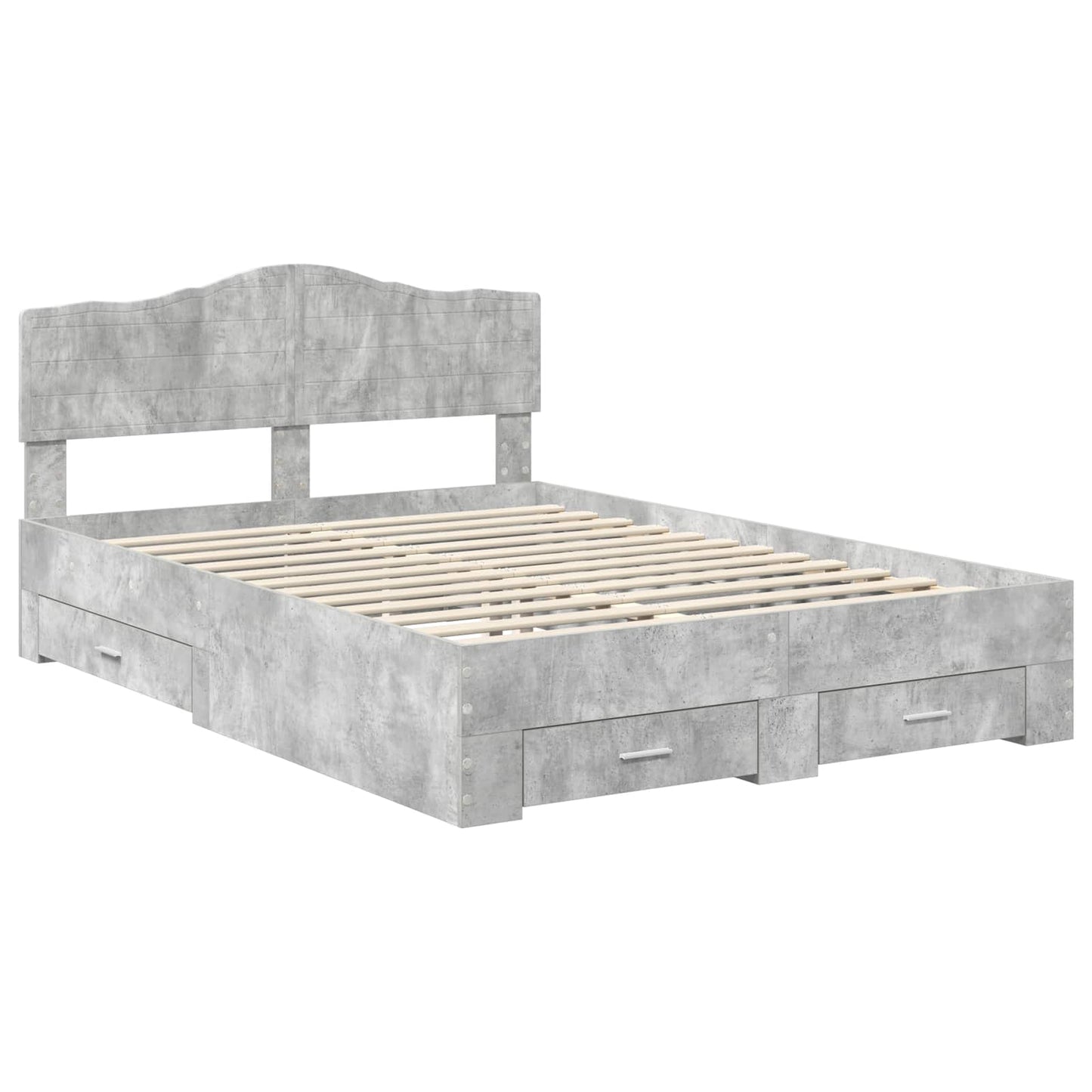 vidaXL Bed Frame Concrete Grey 160 x 200 cm Engineered Wood