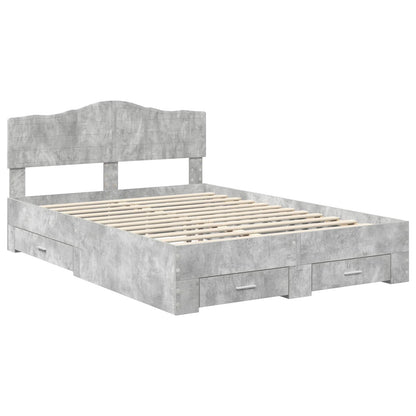 vidaXL Bed Frame Concrete Grey 160 x 200 cm Engineered Wood