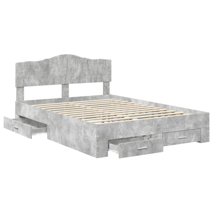 vidaXL Bed Frame Concrete Grey 160 x 200 cm Engineered Wood