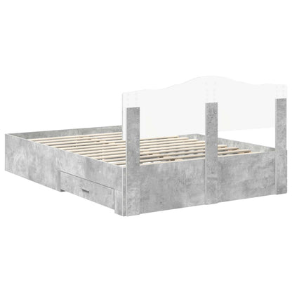vidaXL Bed Frame Concrete Grey 160 x 200 cm Engineered Wood