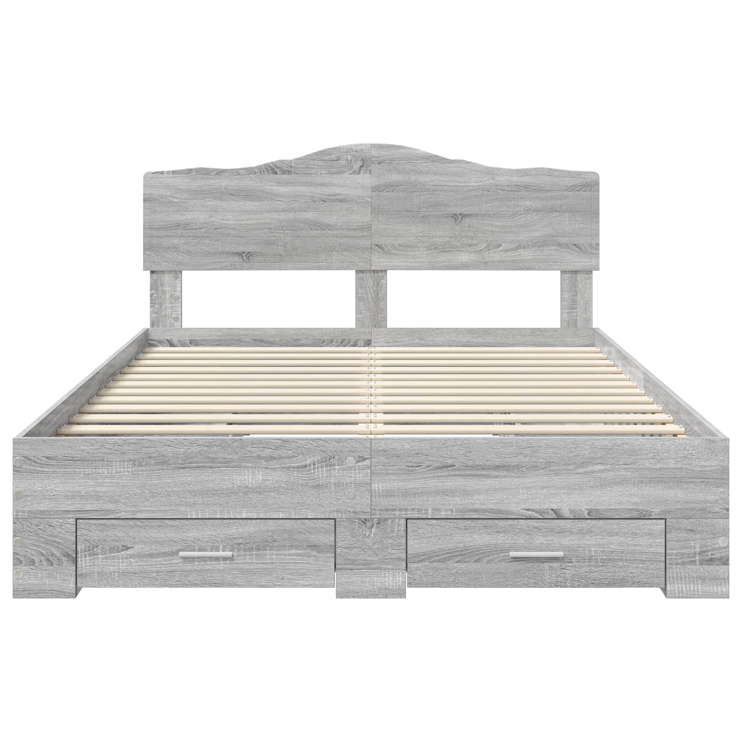 vidaXL Bed Frame with Drawer Grey Sonoma 160 x 200 cm Engineered Wood