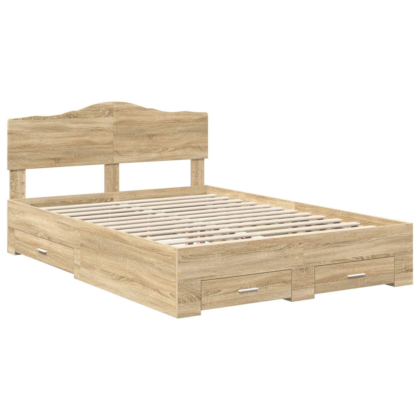 vidaXL Bed Frame with Drawer Sonoma Oak 150 x 200 cm Engineered Wood