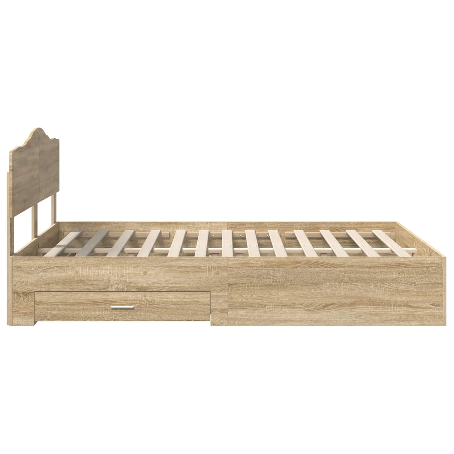 vidaXL Bed Frame with Drawer Sonoma Oak 150 x 200 cm Engineered Wood