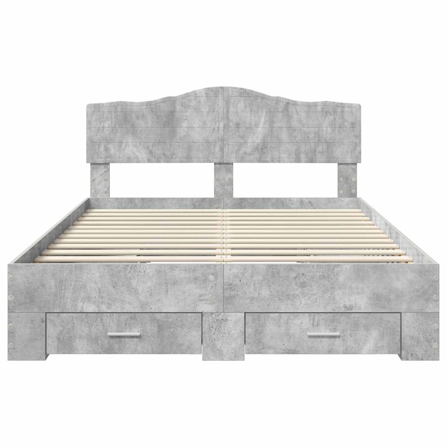 vidaXL Bed Frame Concrete Grey 150 x 200 cm Engineered Wood