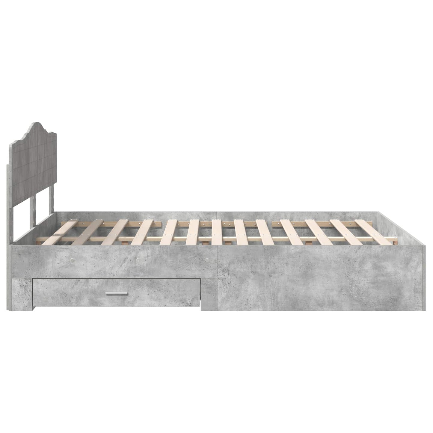 vidaXL Bed Frame Concrete Grey 150 x 200 cm Engineered Wood