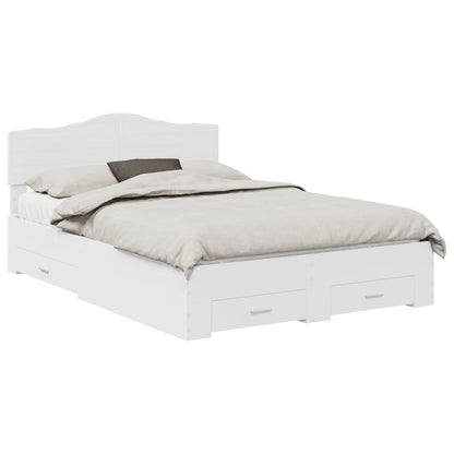 vidaXL Bed Frame with Headboard White 140 x 200 cm Engineered Wood