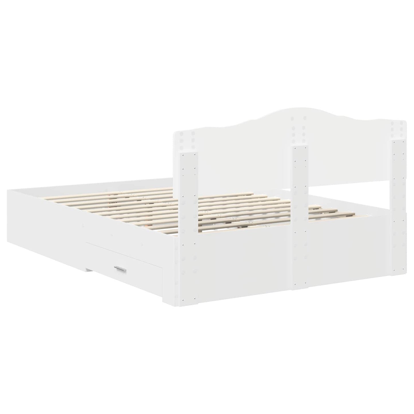 vidaXL Bed Frame with Headboard White 140 x 190 cm Engineered Wood