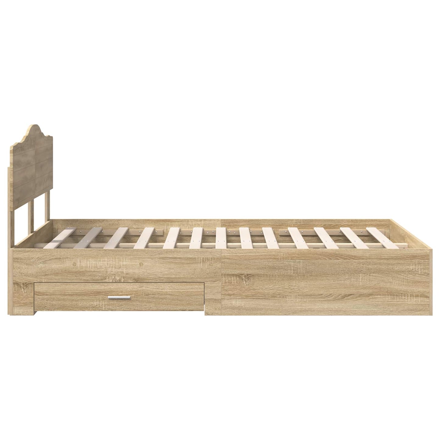 vidaXL Bed Frame with Drawer Sonoma Oak 135 x 190 cm Engineered Wood