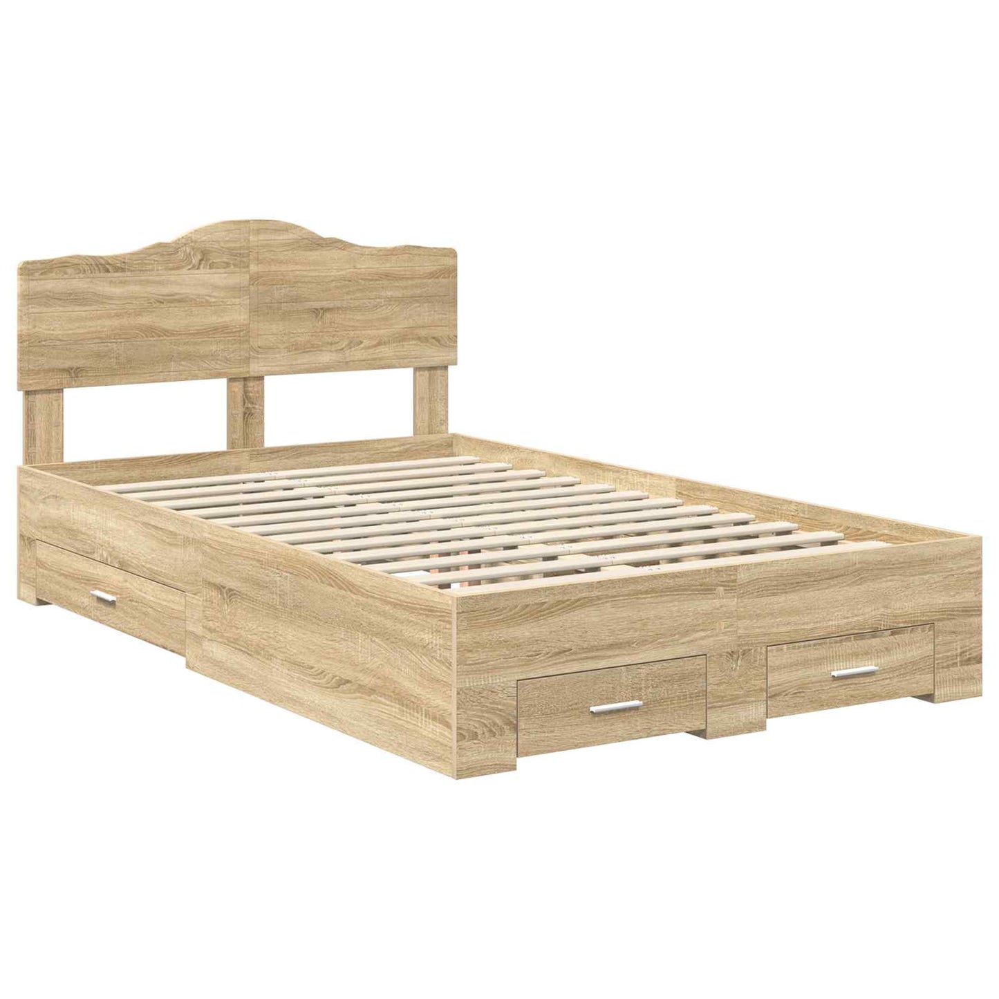 vidaXL Bed Frame with Drawer Sonoma Oak 120 x 200 cm Engineered Wood