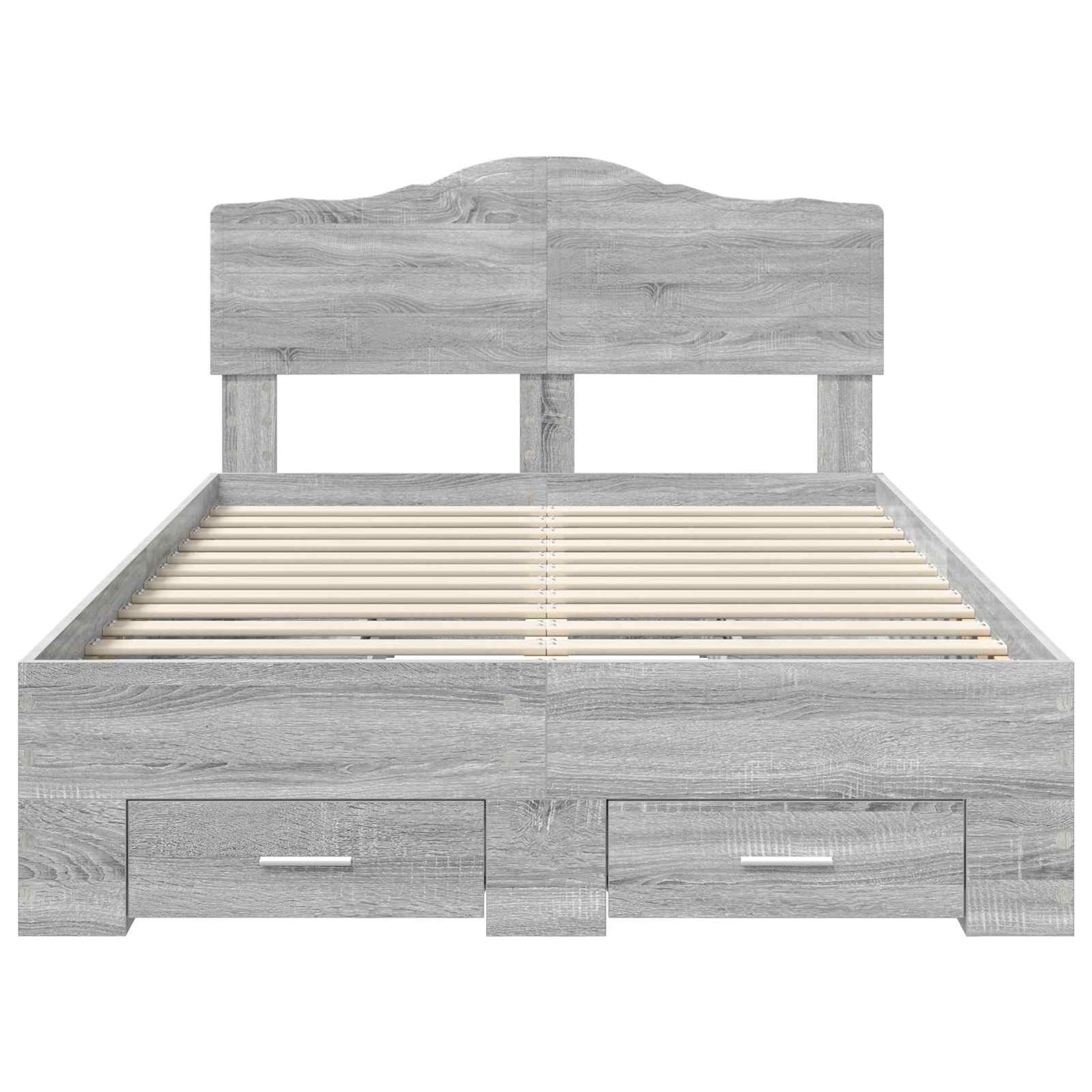 vidaXL Bed Frame with Drawer Grey Sonoma 120 x 200 cm Engineered Wood