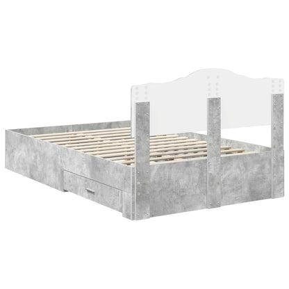 vidaXL Bed Frame Concrete Grey 120 x 190 cm Engineered Wood