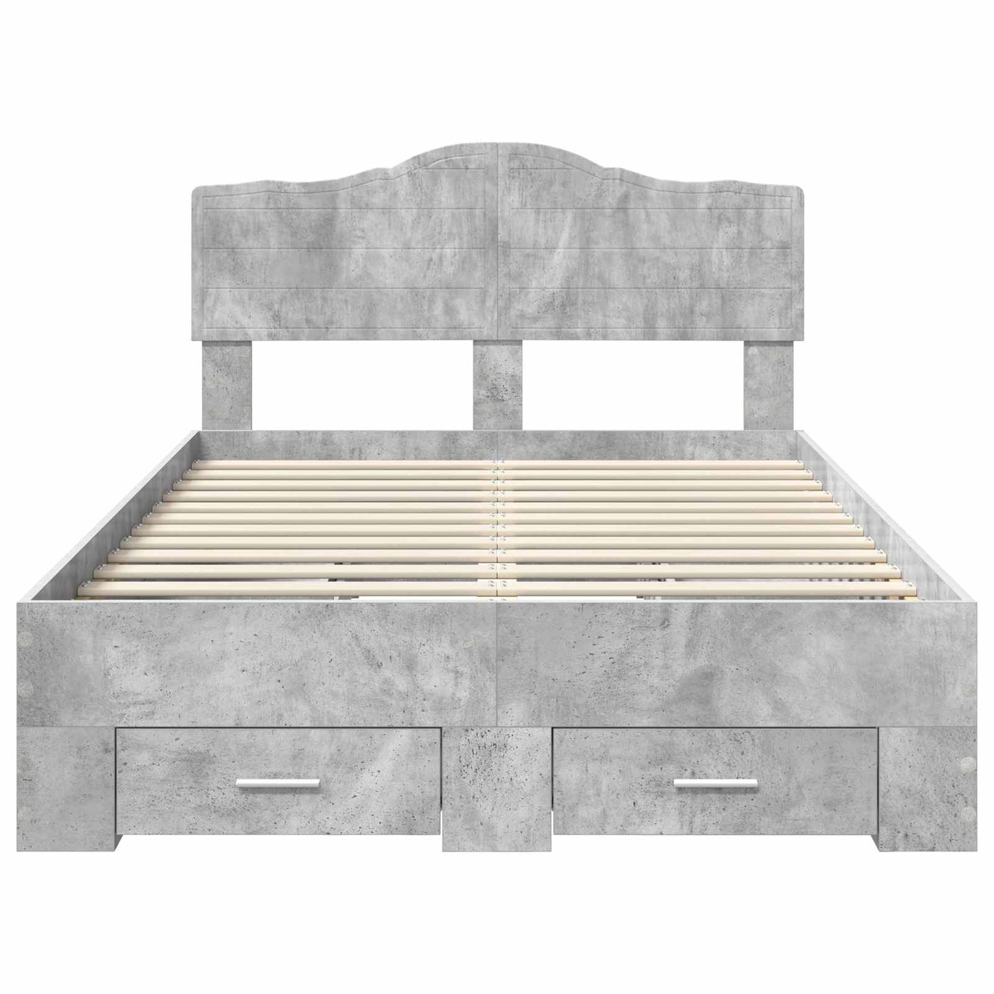 vidaXL Bed Frame Concrete Grey 120 x 190 cm Engineered Wood