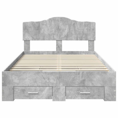 vidaXL Bed Frame Concrete Grey 120 x 190 cm Engineered Wood