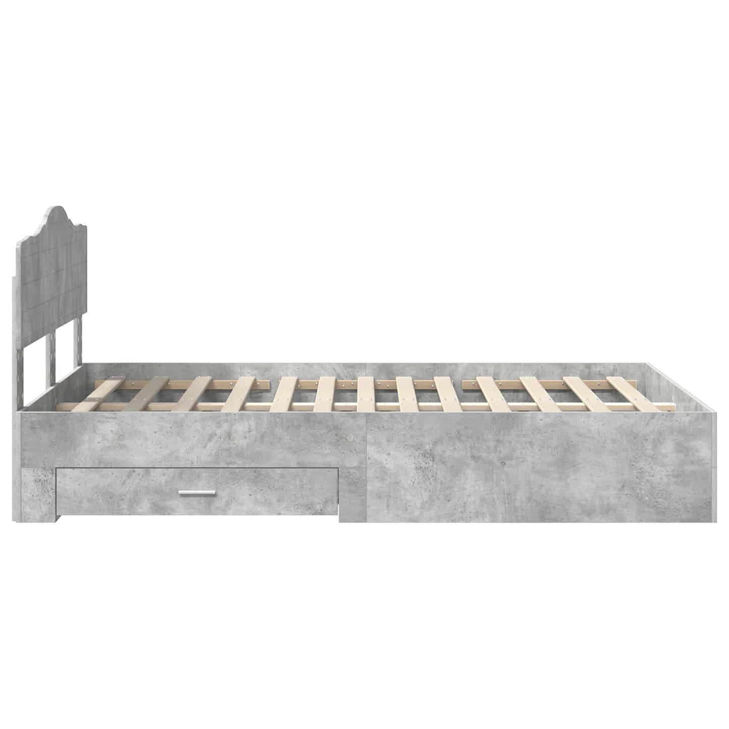 vidaXL Bed Frame Concrete Grey 120 x 190 cm Engineered Wood
