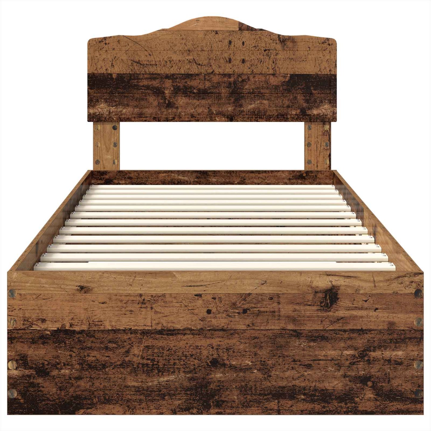 vidaXL Bed Frame with Headboard Old Wood 100 x 200 cm Engineered Wood