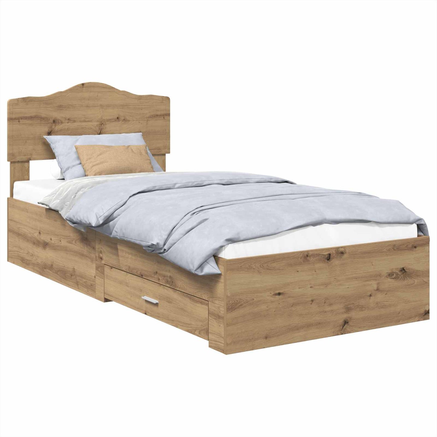 vidaXL Bed Frame with Drawer Artisan Oak 100 x 200 cm Engineered Wood