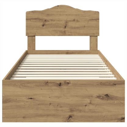 vidaXL Bed Frame with Drawer Artisan Oak 100 x 200 cm Engineered Wood