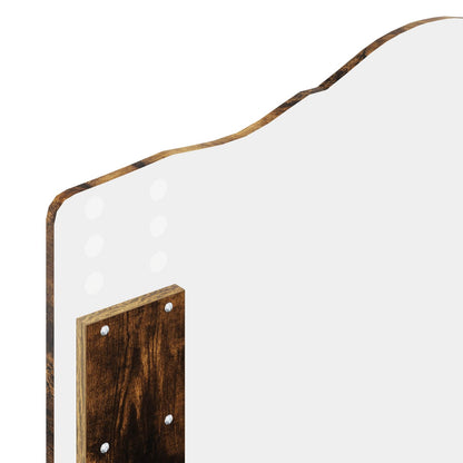 vidaXL Bed Frame with Headboard Smoked Oak 90 x 200 cm Engineered Wood