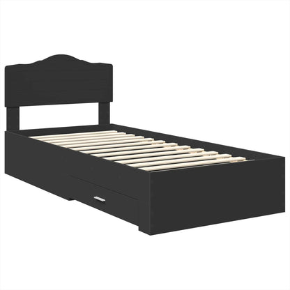vidaXL Bed Frame with Headboard Black 70 x 190 cm Engineered Wood