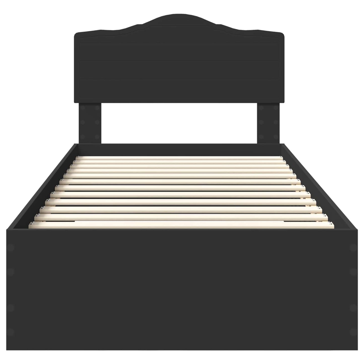 vidaXL Bed Frame with Headboard Black 70 x 190 cm Engineered Wood